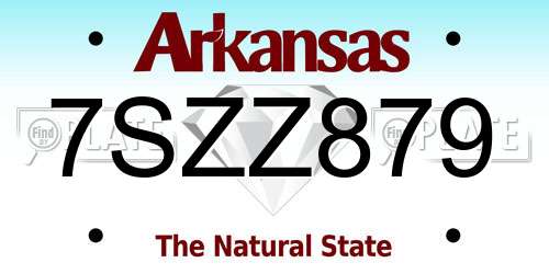 7SZZ879 Arkansas License Plate