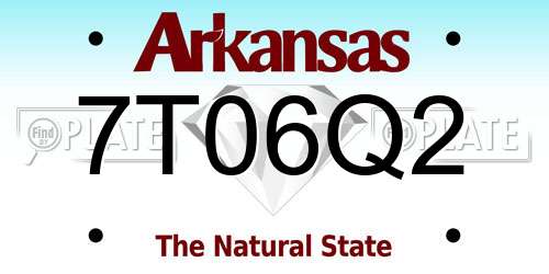 7T06Q2 Arkansas License Plate