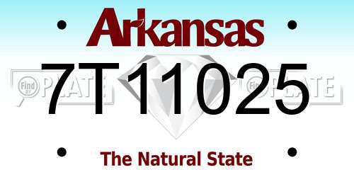 7T11025 Arkansas License Plate