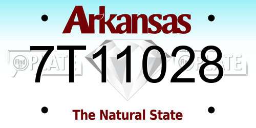 7T11028 Arkansas License Plate