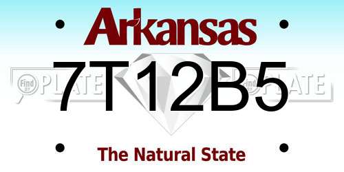 7T12B5 Arkansas License Plate