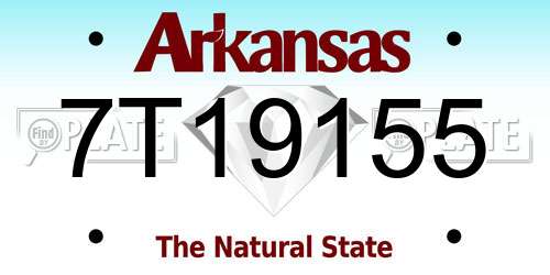 7T19155 Arkansas License Plate