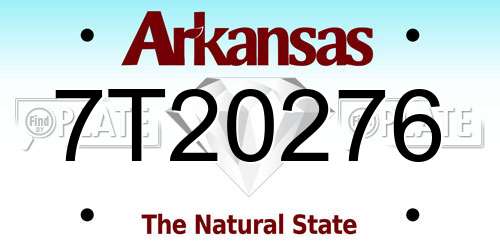 7T20276 Arkansas License Plate