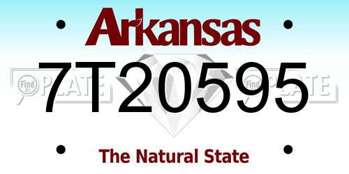 7T20595 Arkansas License Plate