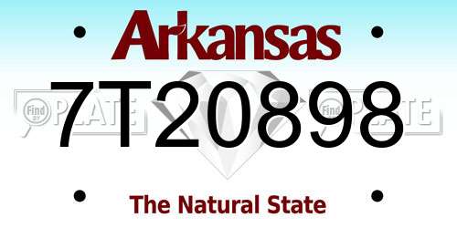 7T20898 Arkansas License Plate