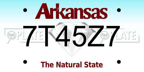 7T45Z7 Arkansas License Plate