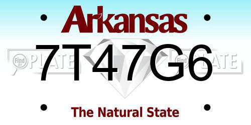 7T47G6 Arkansas License Plate