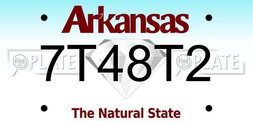 7T48T2 Arkansas License Plate