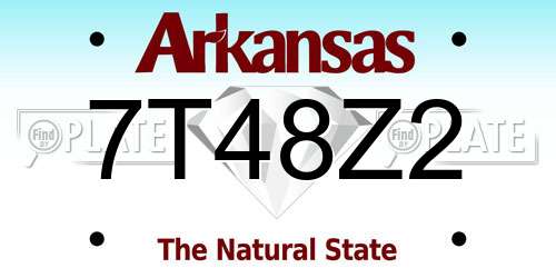 7T48Z2 Arkansas License Plate