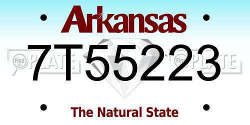 7T55223 Arkansas License Plate