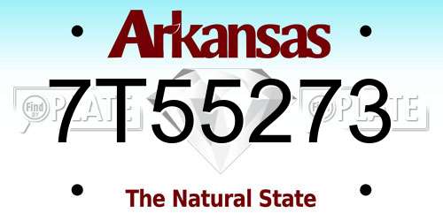 7T55273 Arkansas License Plate