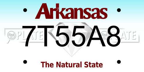 7T55A8 Arkansas License Plate