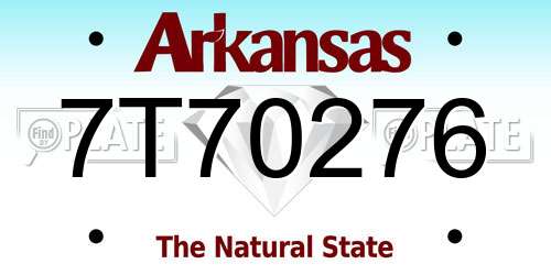 7T70276 Arkansas License Plate