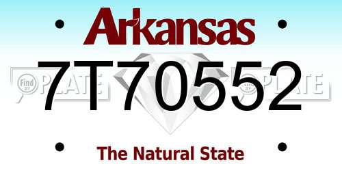 7T70552 Arkansas License Plate