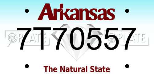 7T70557 Arkansas License Plate