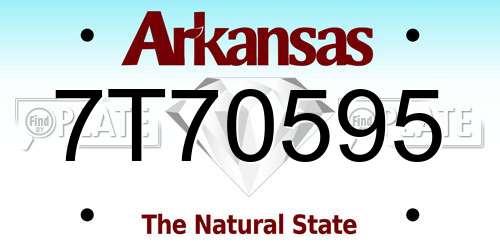 7T70595 Arkansas License Plate
