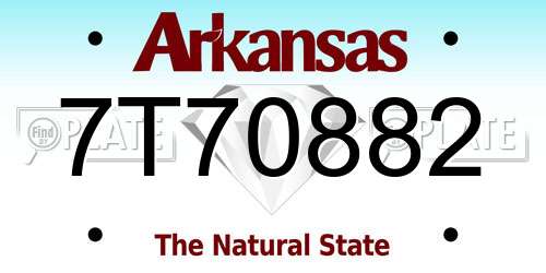 7T70882 Arkansas License Plate