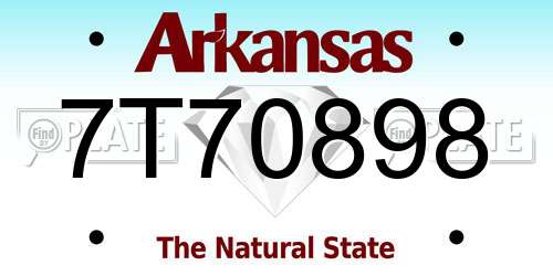 7T70898 Arkansas License Plate