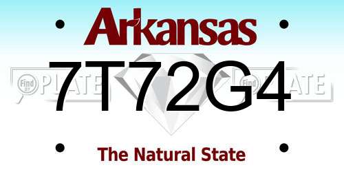 7T72G4 Arkansas License Plate