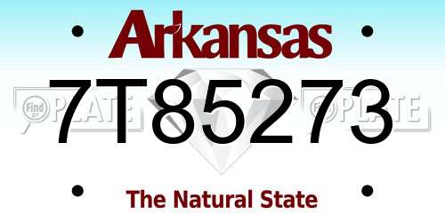 7T85273 Arkansas License Plate