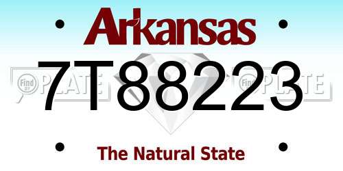 7T88223 Arkansas License Plate