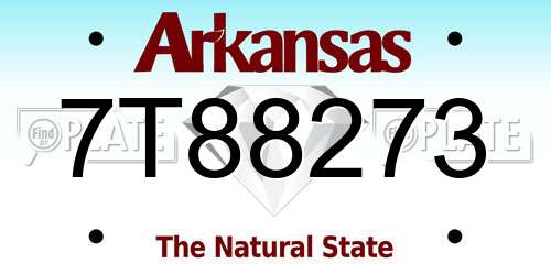 7T88273 Arkansas License Plate