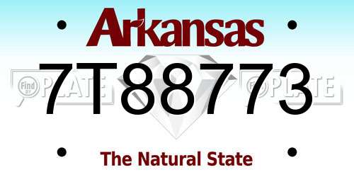 7T88773 Arkansas License Plate