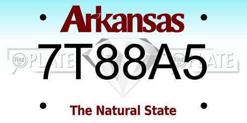 7T88A5 Arkansas License Plate