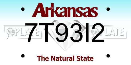 7T93I2 Arkansas License Plate
