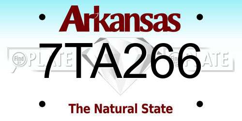 7TA266 Arkansas License Plate