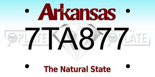 7TA877 Arkansas License Plate