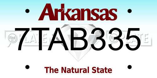 7TAB335 Arkansas License Plate