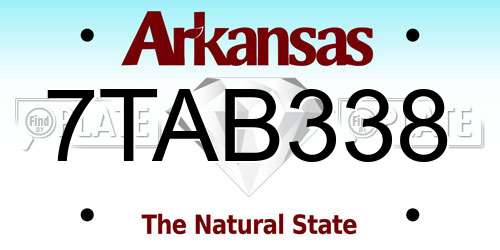 7TAB338 Arkansas License Plate