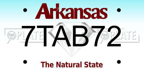 7TAB72 Arkansas License Plate