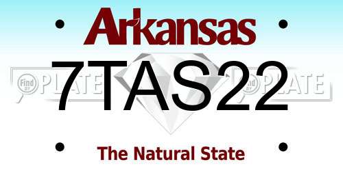 7TAS22 Arkansas License Plate