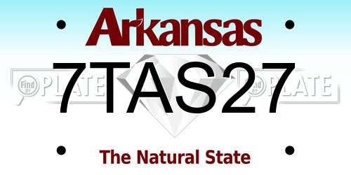 7TAS27 Arkansas License Plate