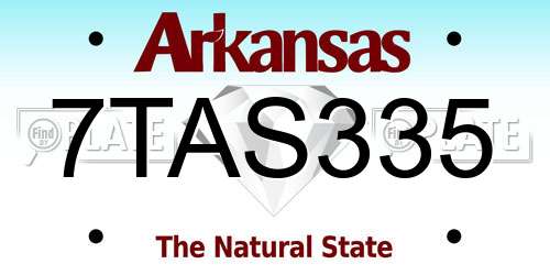 7TAS335 Arkansas License Plate