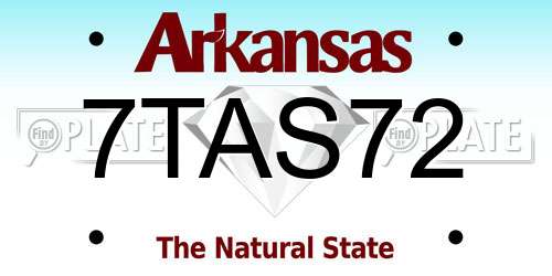 7TAS72 Arkansas License Plate