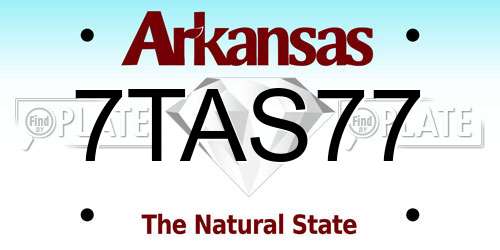 7TAS77 Arkansas License Plate