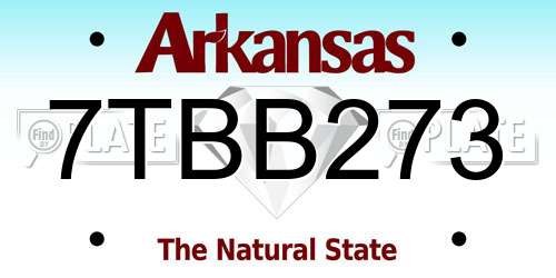 7TBB273 Arkansas License Plate