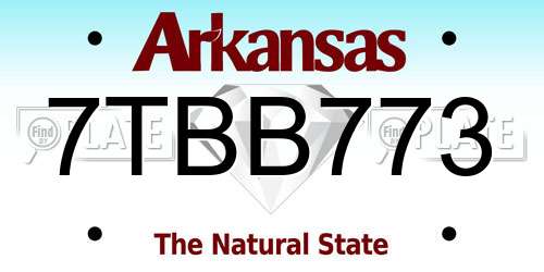 7TBB773 Arkansas License Plate