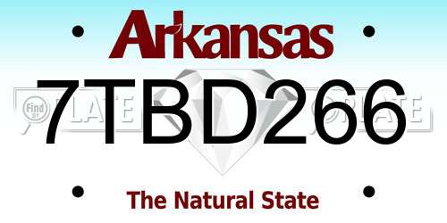 7TBD266 Arkansas License Plate