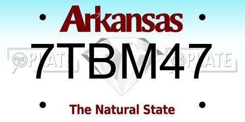 7TBM47 Arkansas License Plate
