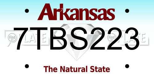 7TBS223 Arkansas License Plate