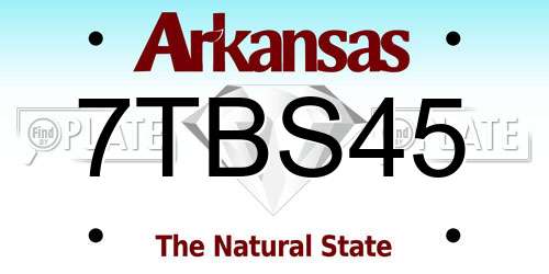 7TBS45 Arkansas License Plate
