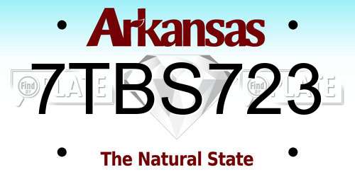 7TBS723 Arkansas License Plate