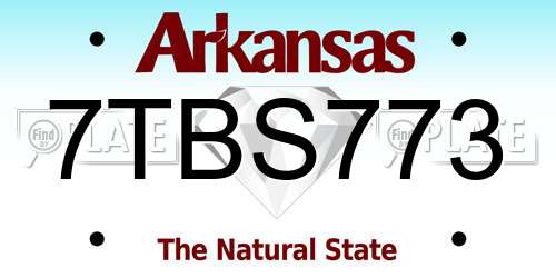 7TBS773 Arkansas License Plate