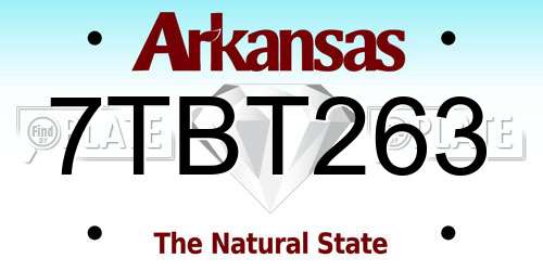 7TBT263 Arkansas License Plate