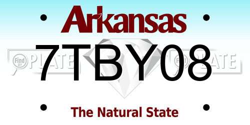 7TBY08 Arkansas License Plate