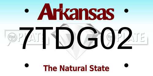 7TDG02 Arkansas License Plate